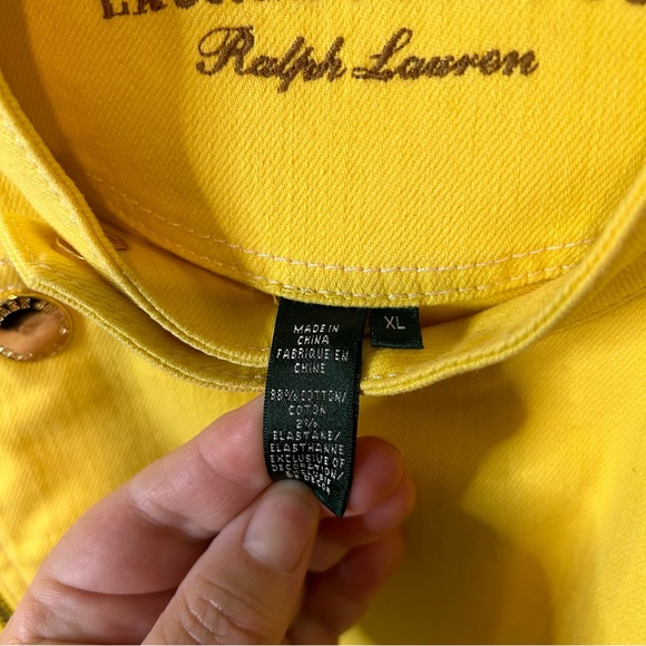 LAUREN JEANS COMPANY BRIGHT YELLOW JEAN JACKET - Picture 7 of 12